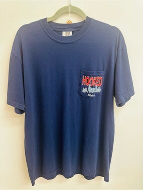 Hooked On Freedom Pocket Tee - Navy